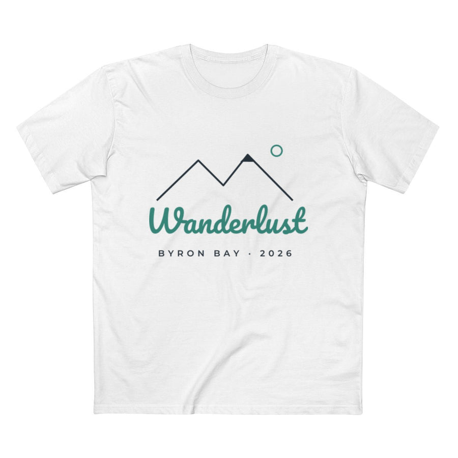 Adult Staple Tee – Wanderlust design in White example