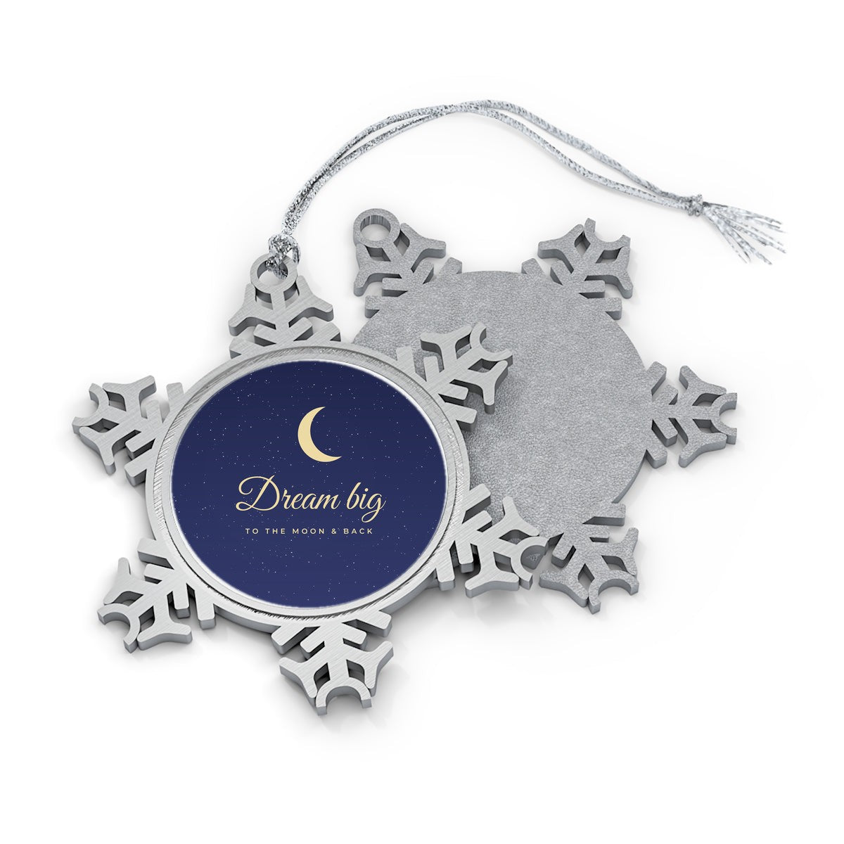 Pewter Snowflake Ornament – night sky design example