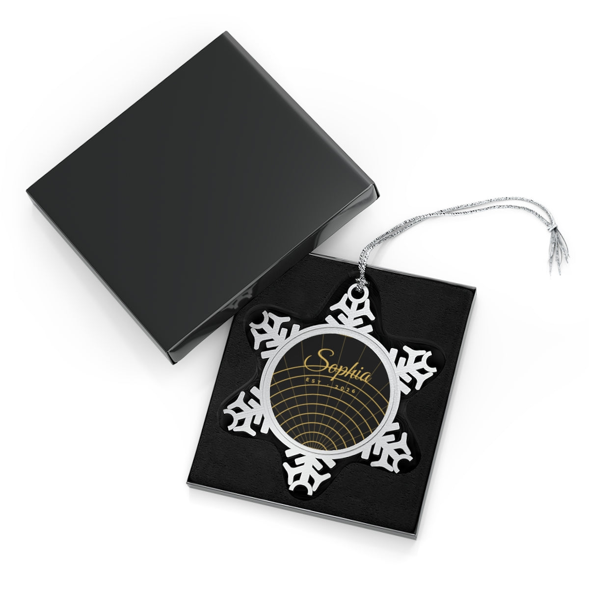 Pewter Snowflake Ornament – Art Deco gold design example