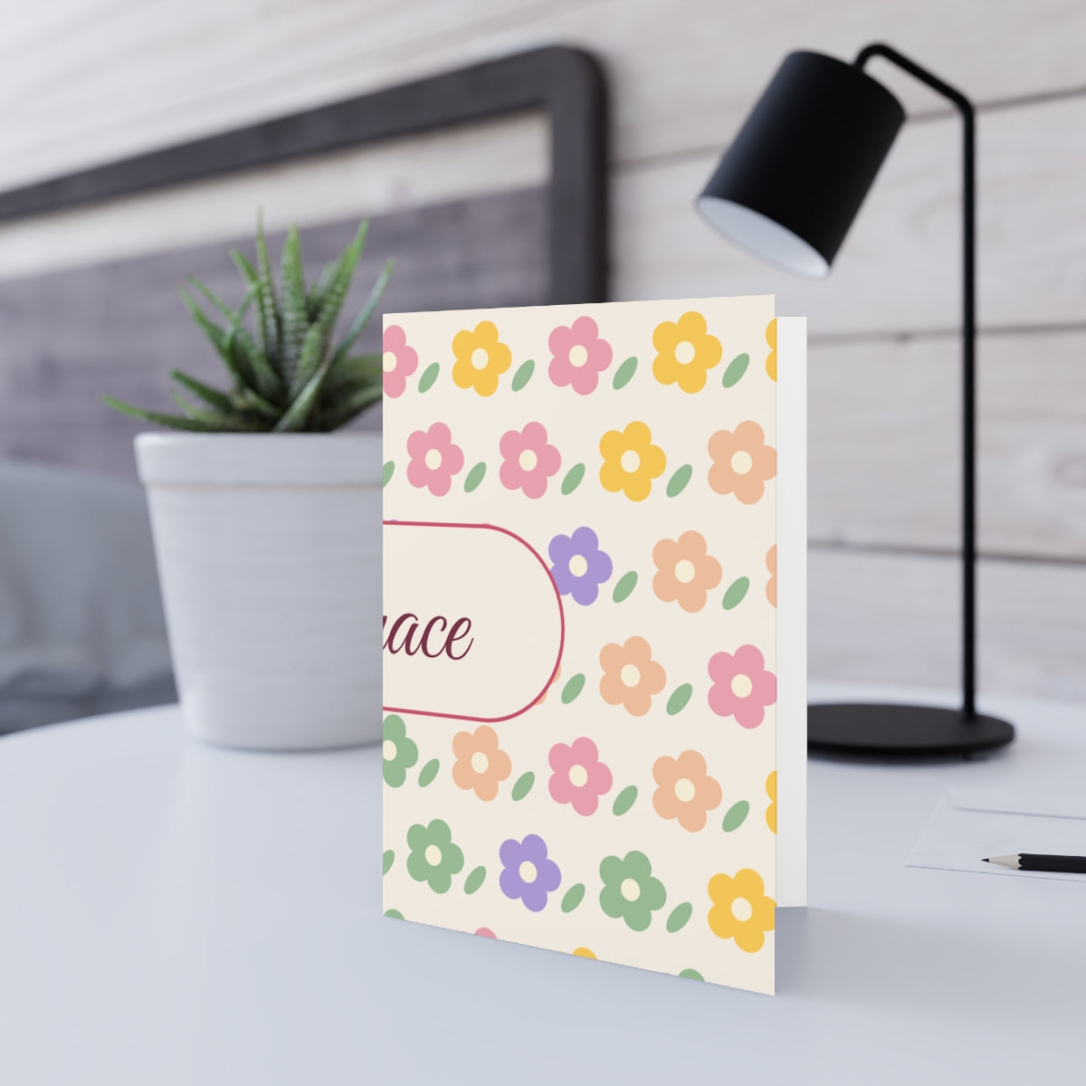 Greeting Card – floral name design example, lifestyle