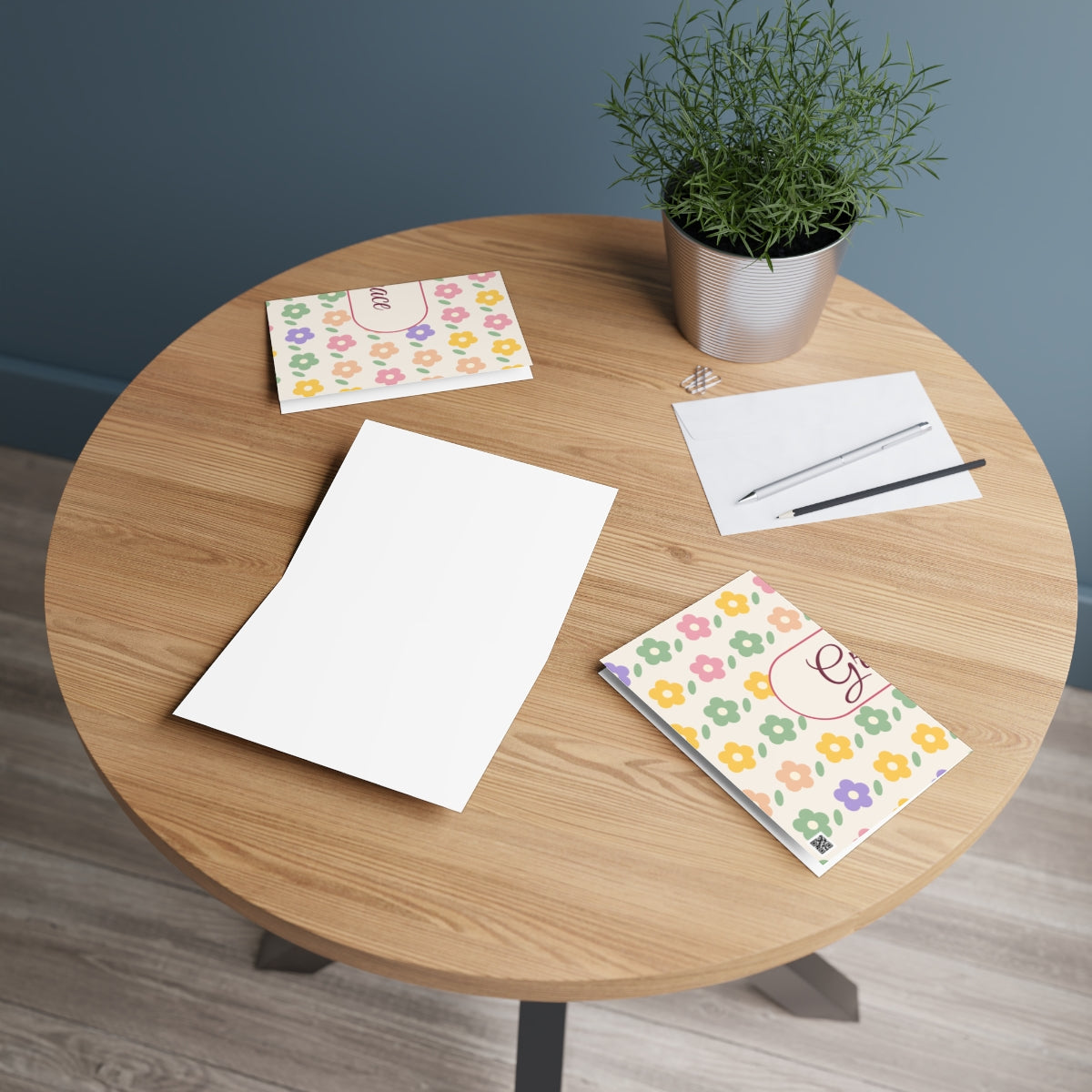 Greeting Card – floral name design example, lifestyle