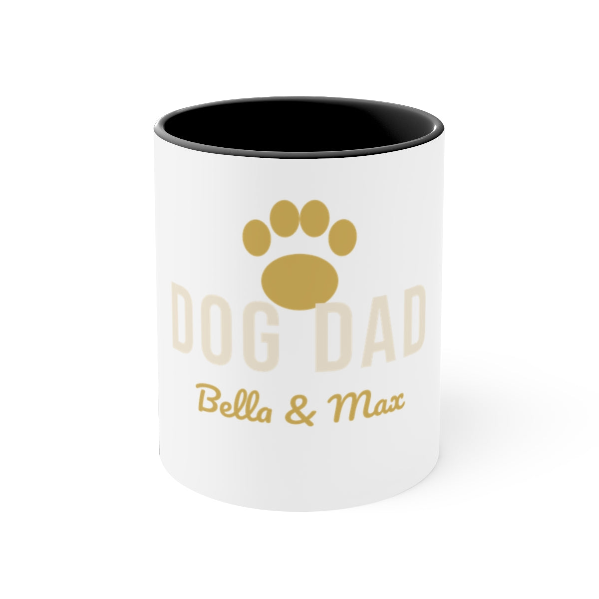 Colour Accent Mug – Dog Dad design in Black example