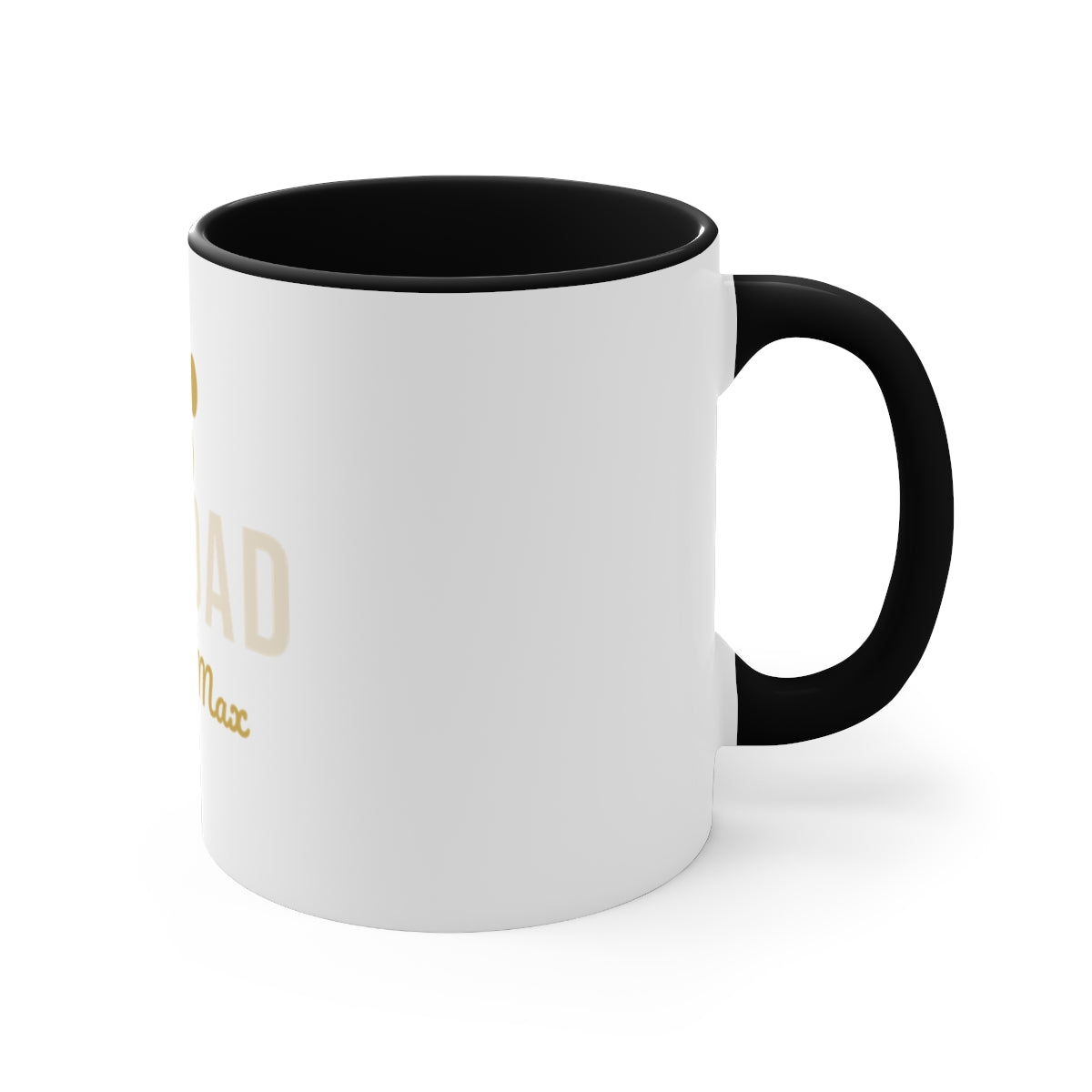 Colour Accent Mug – Dog Dad design in Black example, right side
