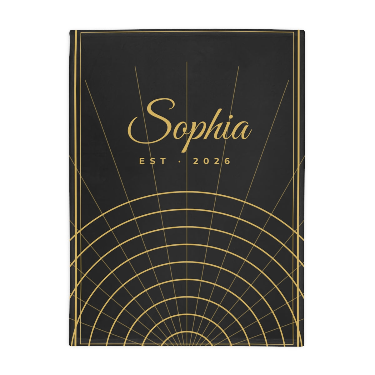 Plush Fleece Blanket – Art Deco gold design example