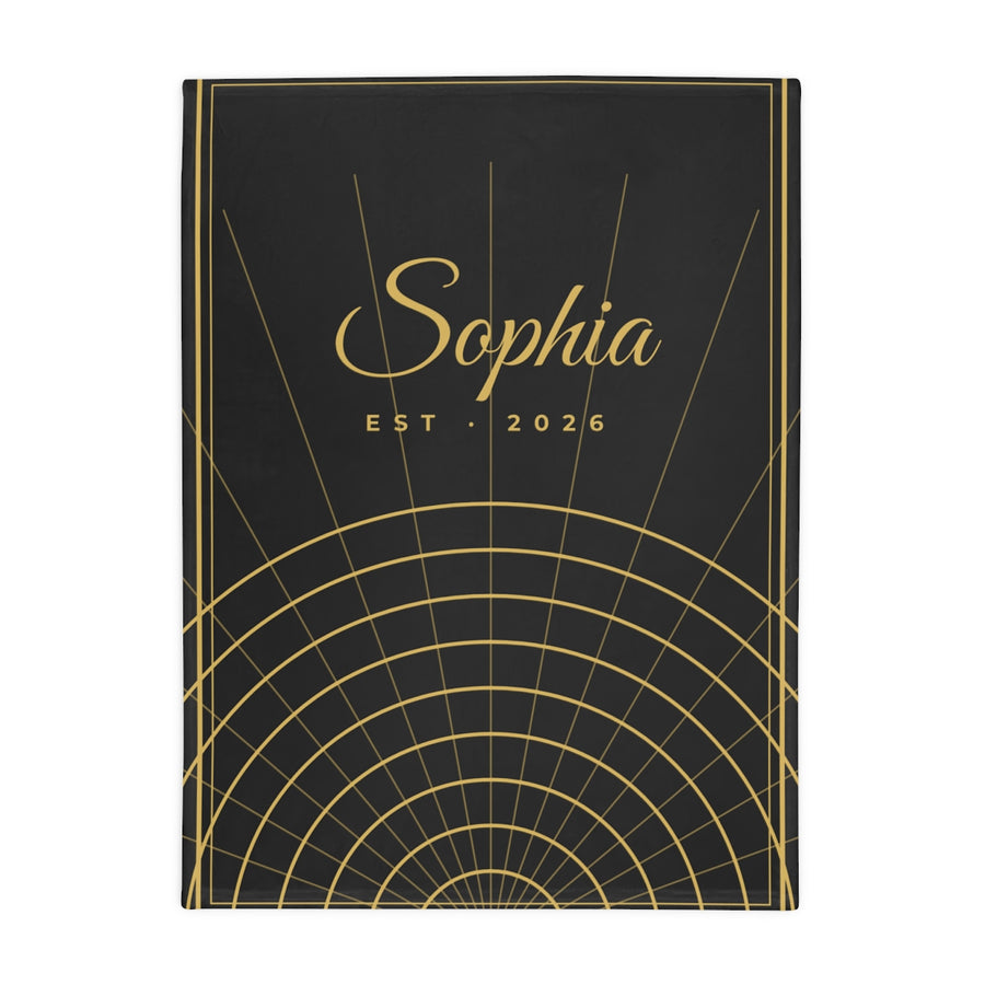 Plush Fleece Blanket – Art Deco gold design example