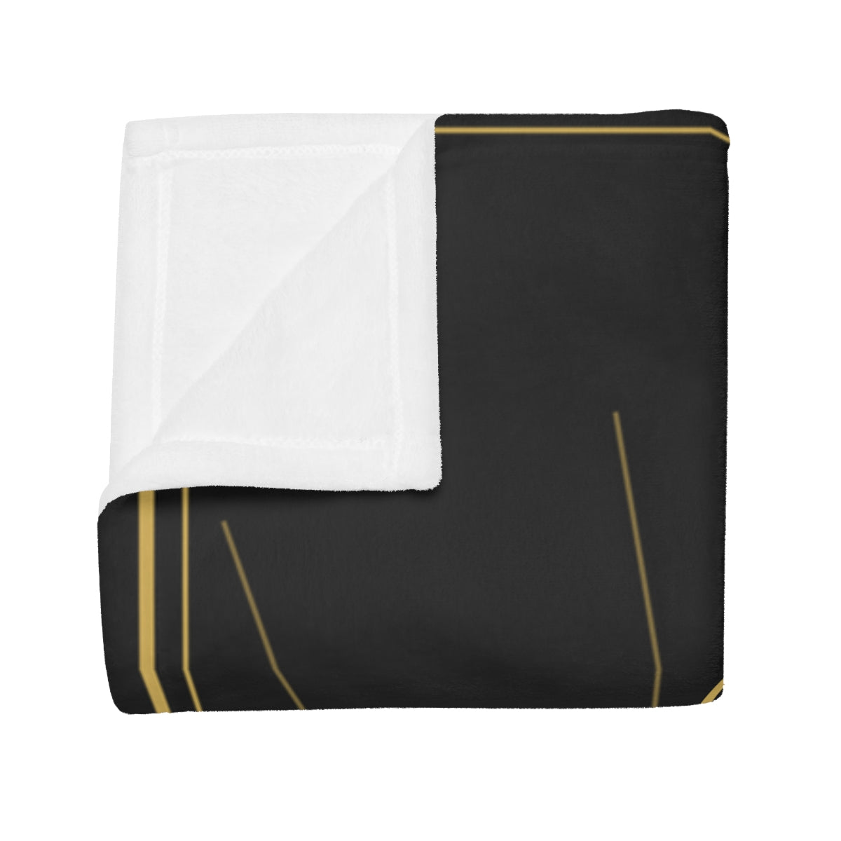 Plush Fleece Blanket – Art Deco gold design example, folded