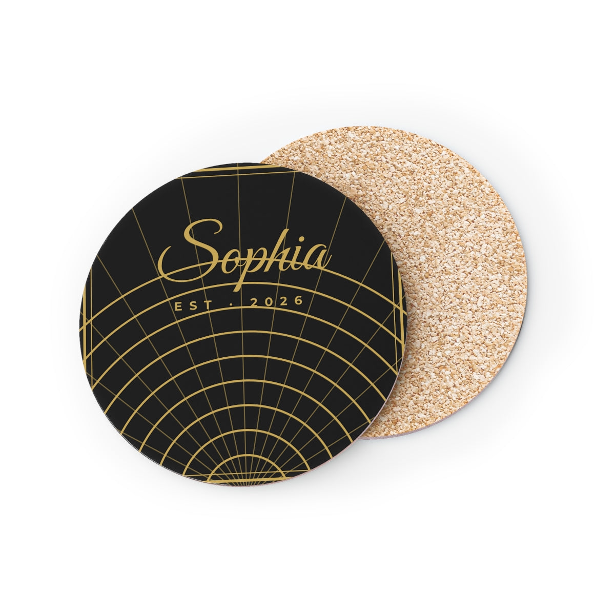 Coasters – Art Deco gold design example