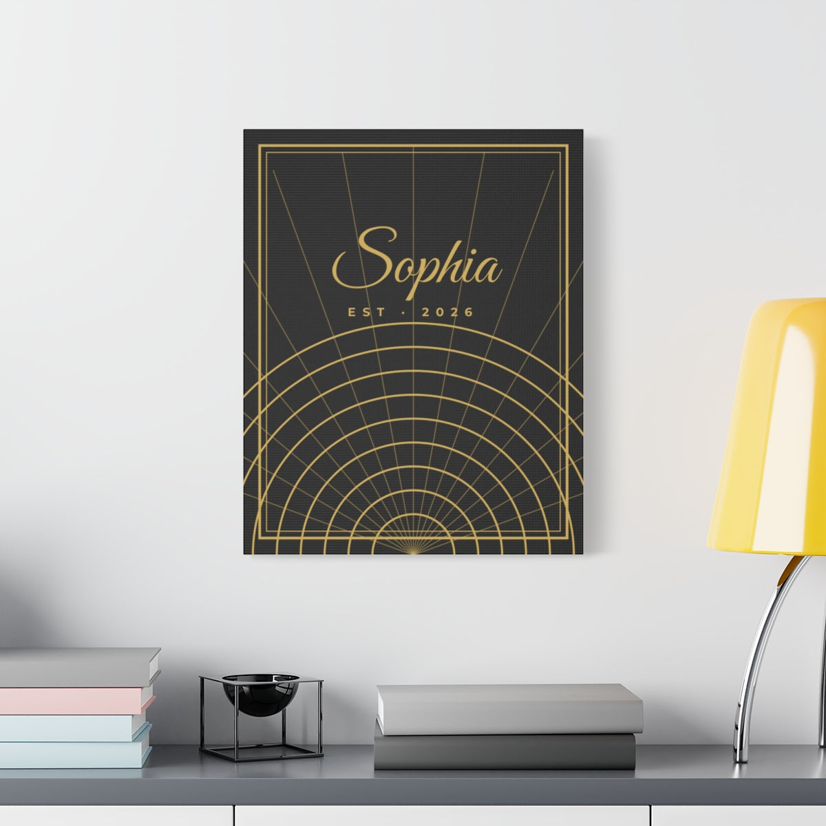 Canvas Print – Art Deco gold design example, lifestyle