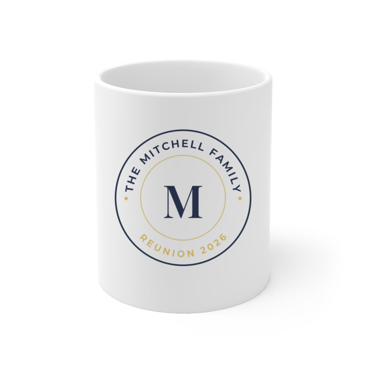 Personalised Ceramic Mug – family badge design example