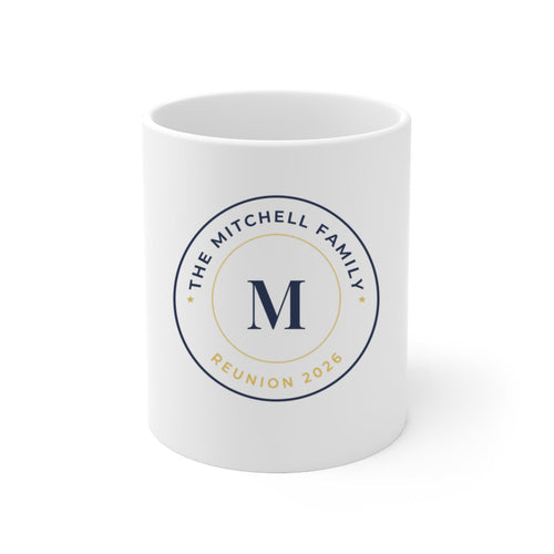 Personalised Ceramic Mug – family badge design example