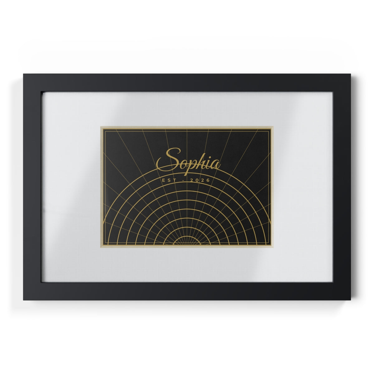 Framed Poster, Black Frame – Art Deco gold design example