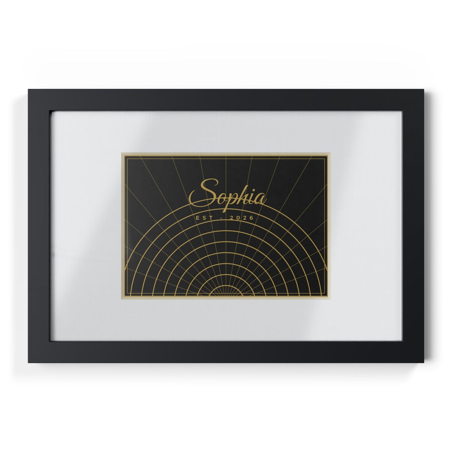 Framed Poster, Black Frame – Art Deco gold design example