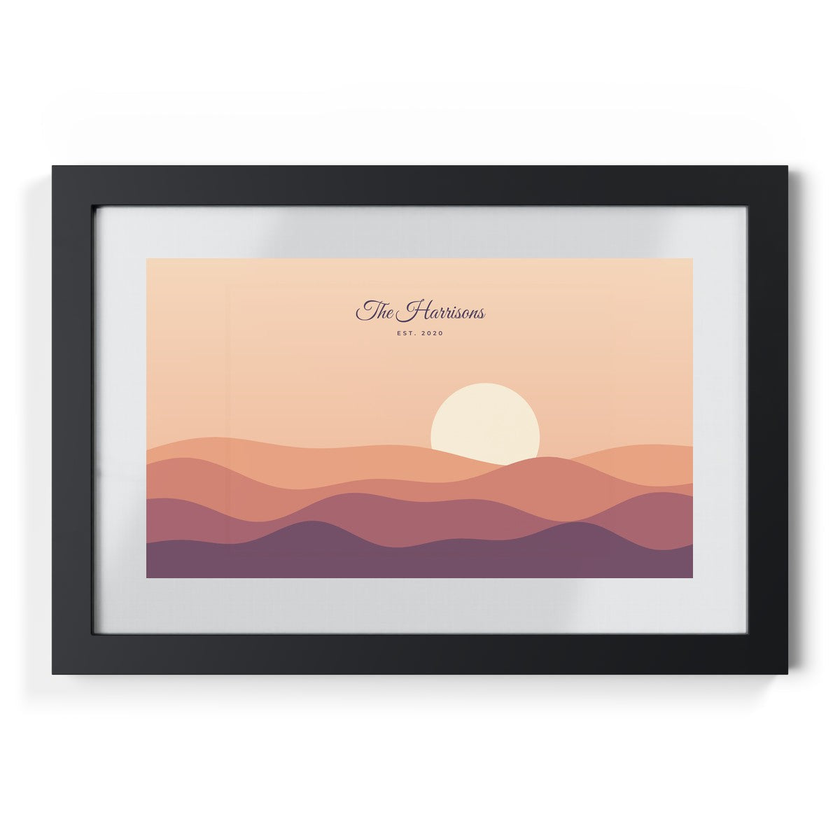 Framed Poster, Black Frame – sunset landscape design example