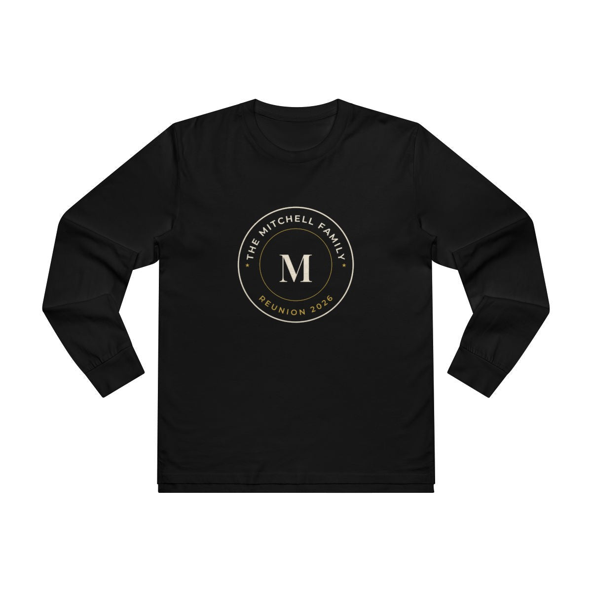 Men's Base Longsleeve Tee – family badge design in Black example