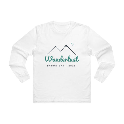 Men's Base Longsleeve Tee – Wanderlust design in White example