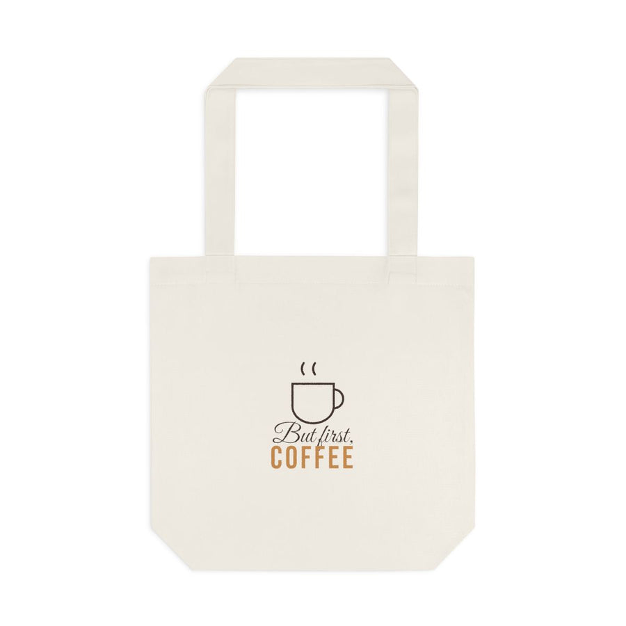 Cotton Tote Bag – coffee lover design in Cream example