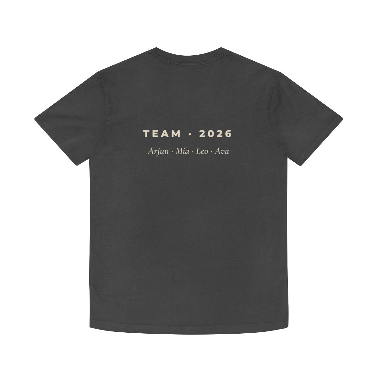 Unisex Faded Shirt – Adventure Crew design in Faded Black example, back personalised