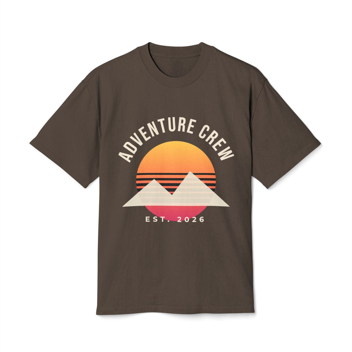 Unisex Heavy Faded Tee – Adventure Crew design in Faded Brown example